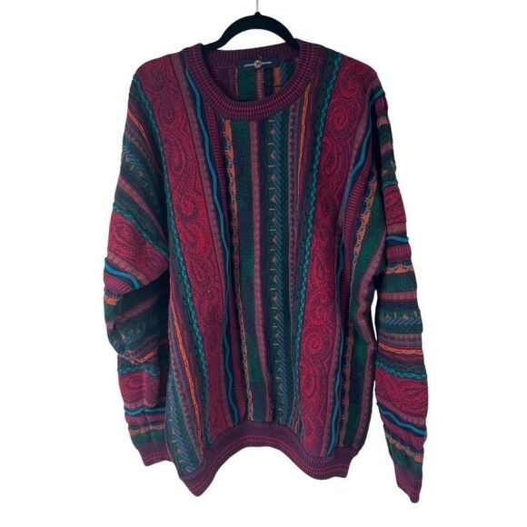 Cotton Traders Vintage Multicolor Textured 3D Sweater 90’s Style Streetwear